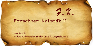 Forschner Kristóf névjegykártya